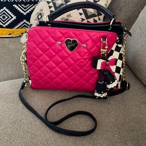 Fun pink print Betsey Johnson purse